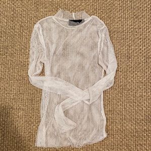 Mink pink mesh long sleeve shirt